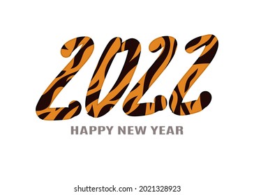 inscription 2022 year of the tiger new. flat style vector image