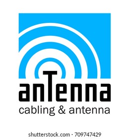 Inscription ANTENNA. Logo Design. Vector Illustration.