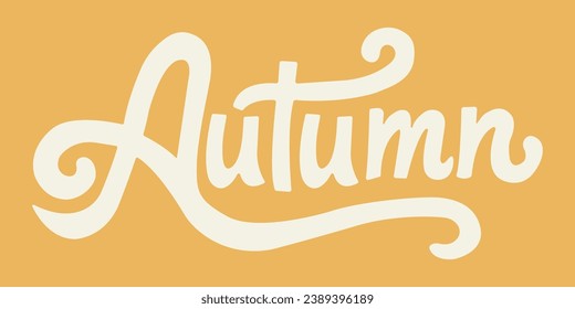 The inscription "Autumn" on a yellow background.