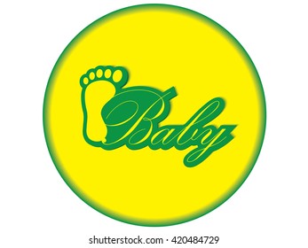 Inscription Baby button.Vector