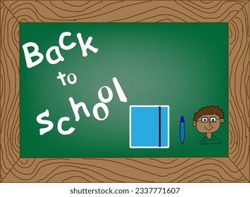 the inscription back to school on the green board