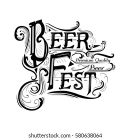 The inscription for the beer logos, emblems beer coaster, printing, bars, beerfest. Hand drawn lettering. Isolated on white background. 