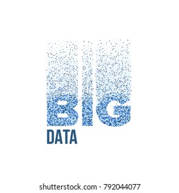 Inscription BIG DATA Analysis of Information. Machine learning algorithms. Minimalistic Infographics Design. science and technology background. Vector Illustration.
