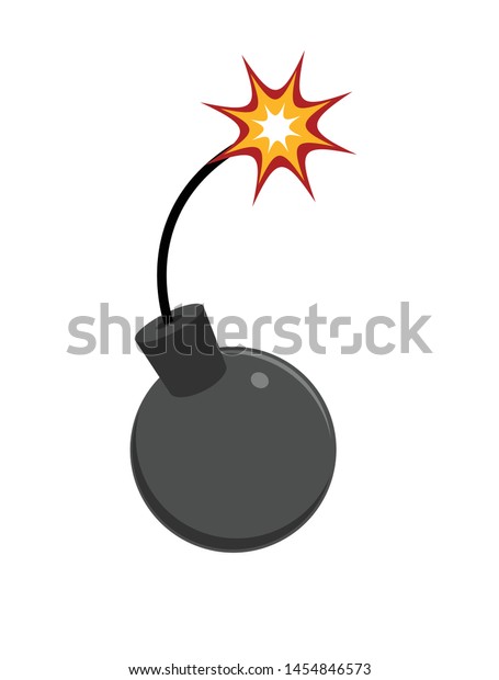 Inscription Boom Bomb Vector Simple Drawing Stock Vector (Royalty Free ...