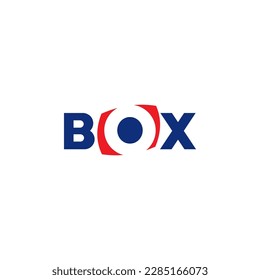 The inscription "box" with the icon of the box in the letter "o".Vector illustration