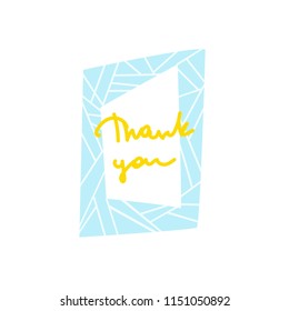 Inscription in a bright cartoon frame. Hand lettering Thank You. Words of gratitude. Great for cards, textiles, posters and other design