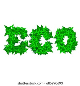 Inscription by eco leaflets vector