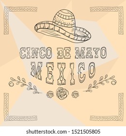 inscription Cinco de Mayo sombrero hat Mexico