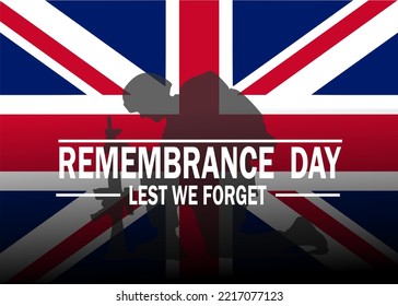 inscription in a circle or flag with flowers with soldiers silhouetted in front of the flags of the United States Great Britain Poland Belgium  Australia Canada in memory of Veterans Remembrance day