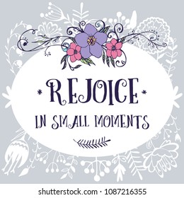 
Inscription in a circle floral frame vector illustration hand drawing elements
