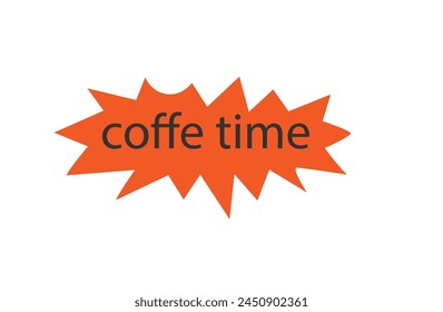the inscription coffee time on an orange background