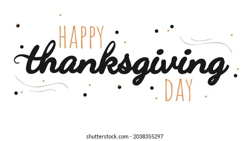 The inscription congratulations on the Thanksgiving holiday. With additional simple elements in the form of points and lines