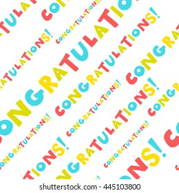 Inscription Congratulations Seamless Vector Pattern Isolated