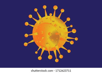 Inscription coronavirus with models of COVID-19 isolated on white background.