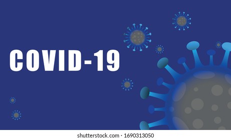 Inscription COVID-19 on blue background. World Health Organization WHO introduced new official name for Coronavirus disease named COVID-19