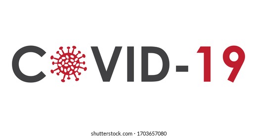 Inscription covid-19 on white background 