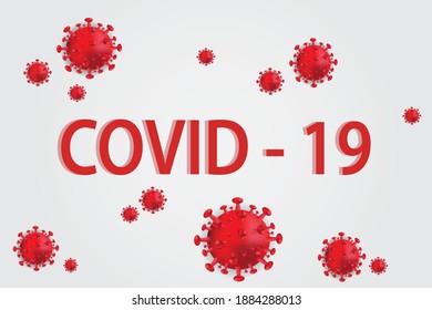 Inscription COVID-19 on white background. World Health Organization WHO introduced new official name for Coronavirus disease named COVID-19