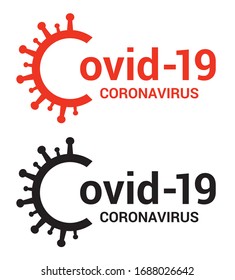 Inscription COVID-19, typography design logo . Dangerous virus vector illustration