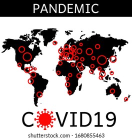 Inscription COVID-19 . World Health Organization WHO introduced new official name for Coronavirus disease named COVID-19  Vector illustration