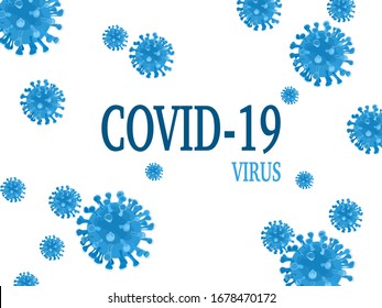 Inscription COVID-19virus and cell corona On a white background