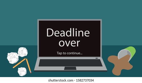 The inscription Deadline on a laptop monitor.