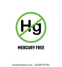 The inscription does not contain a mercury sign. Prohibition sign on white background.