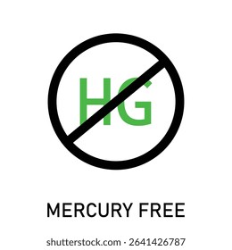 The inscription does not contain a mercury sign. Prohibition sign on white background. Vector Illustration . EPS 10 .