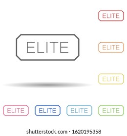 The inscription elite in multi color style icon. Simple glyph, flat vector of army icons for ui and ux, website or mobile application