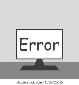 The inscription "Error" on the computer screen