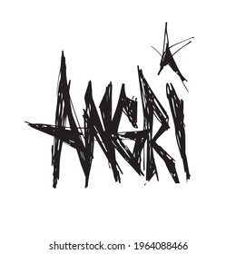 The inscription Evil in the style of black graffiti. Logo to write. Vector graphics.