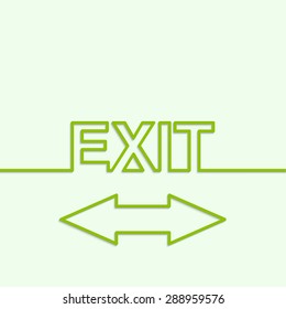 Inscription exit with arrow direction. 