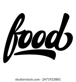 The inscription Food. Design element. Vector monochrome template.