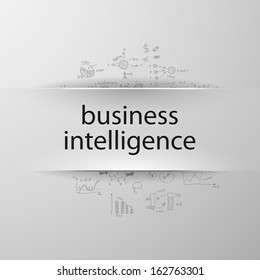 inscription Â?Â?business intelligenceÂ?Â� with formulas on the background