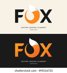 The inscription Fox, modern logo and emblem. Vector illustration.