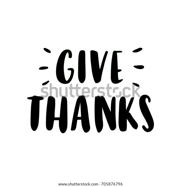 Inscription Give Thanks Hand Drawing Black Stock Vector (Royalty Free