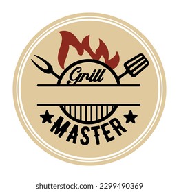 The inscription Grill Master. Vector Image with space for your text