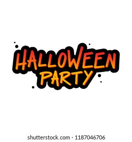 The inscription - Halloween party. It can be used for sticker, patch, phone case,  poster and other promo materials