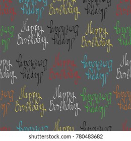 inscription happy birthday. seamless pattern