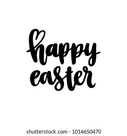 Inscription: Happy Easter, hand-drawing of ink on a white background. It can be used for card, mug, brochures, poster, template etc. 