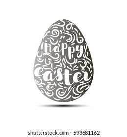Inscription - happy easter . Lettering design. Handwritten typography. Vector