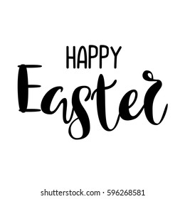 Inscription - Happy Easter. Lettering design. Handwritten typography. Vector