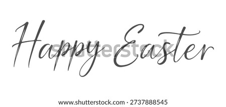 Inscription Happy Easter lettering . Happy Easter text banner. Vector illustration