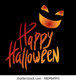 Inscription. Happy Halloween. Celebration. The day of the Dead. Lettering. For your design.