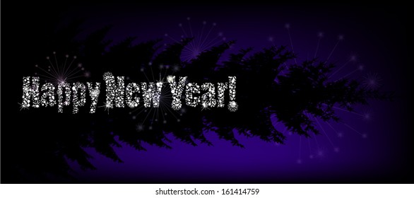The inscription happy new year. Vector