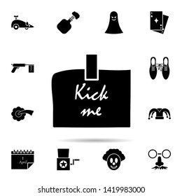 inscription hit me icon. Universal set of day of jokes for website design and development, app development