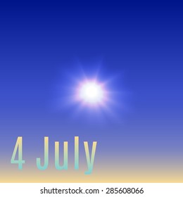 The inscription "July 4" presented against the sunrise.