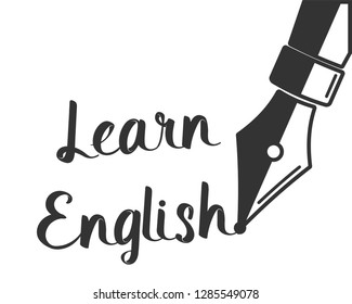 The inscription. Learn English. Vector image on white background.
