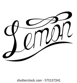 Inscription Lemon. The text lettering. Vector image.