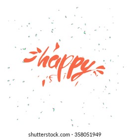 The inscription lettering for the text Happy