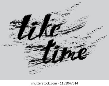 inscription Like time in a modern style. Empathetic emoji reactions on social media. Vector lettering.
